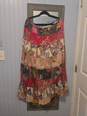 CATO 100% Cotton tiered, layer maxi skirt XL